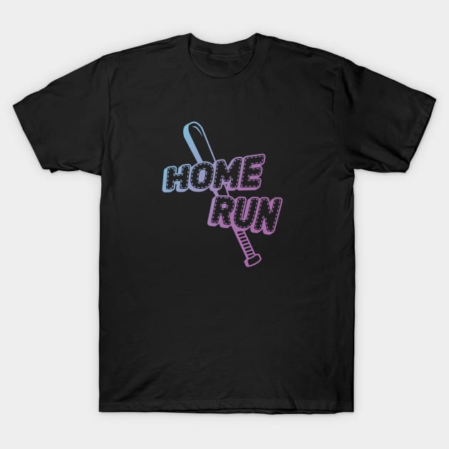 Home Run Baseball Neon T-Shirt by Adrian's Outline